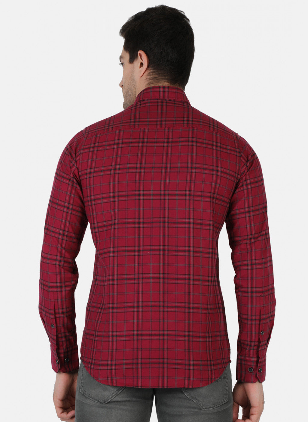 Men Red Check Shirt