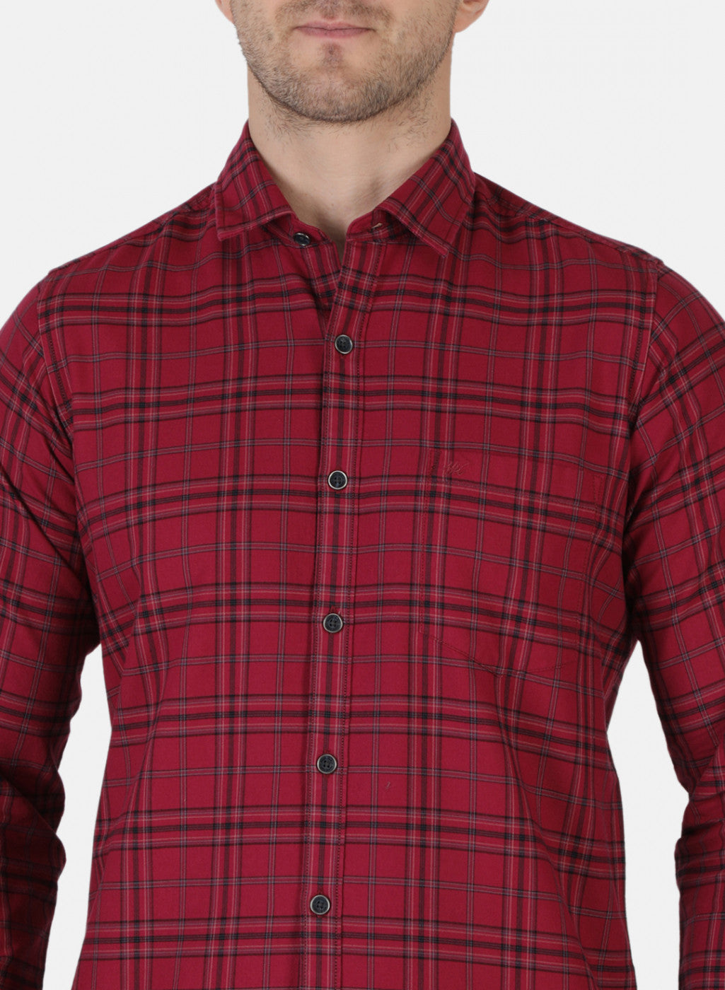 Men Red Check Shirt