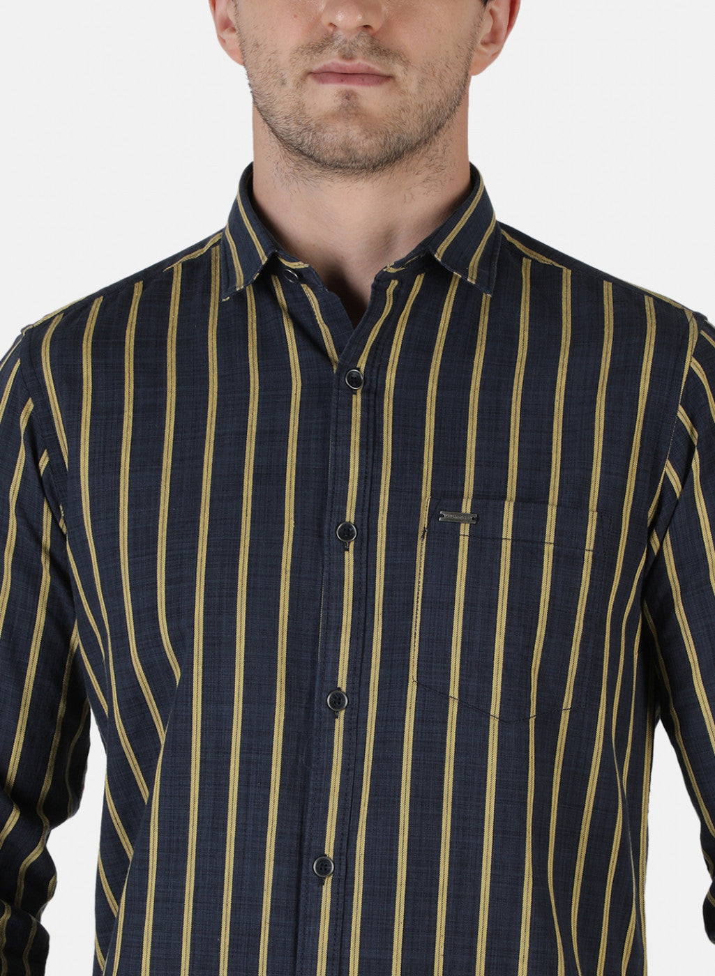 Men Grey Stripe Shirt