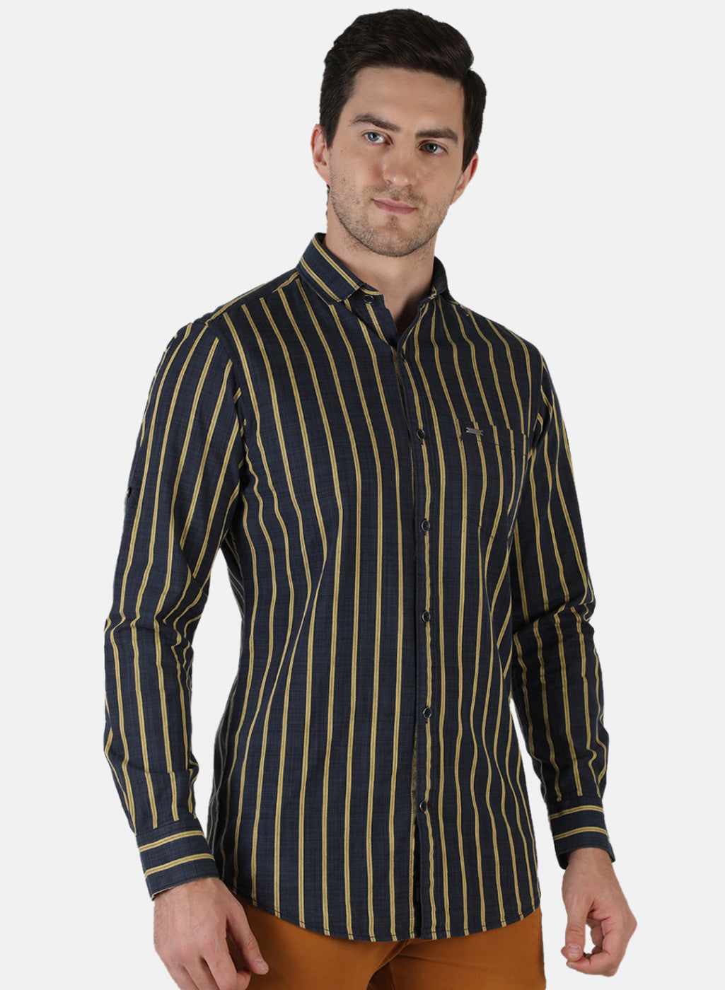 Men Grey Stripe Shirt