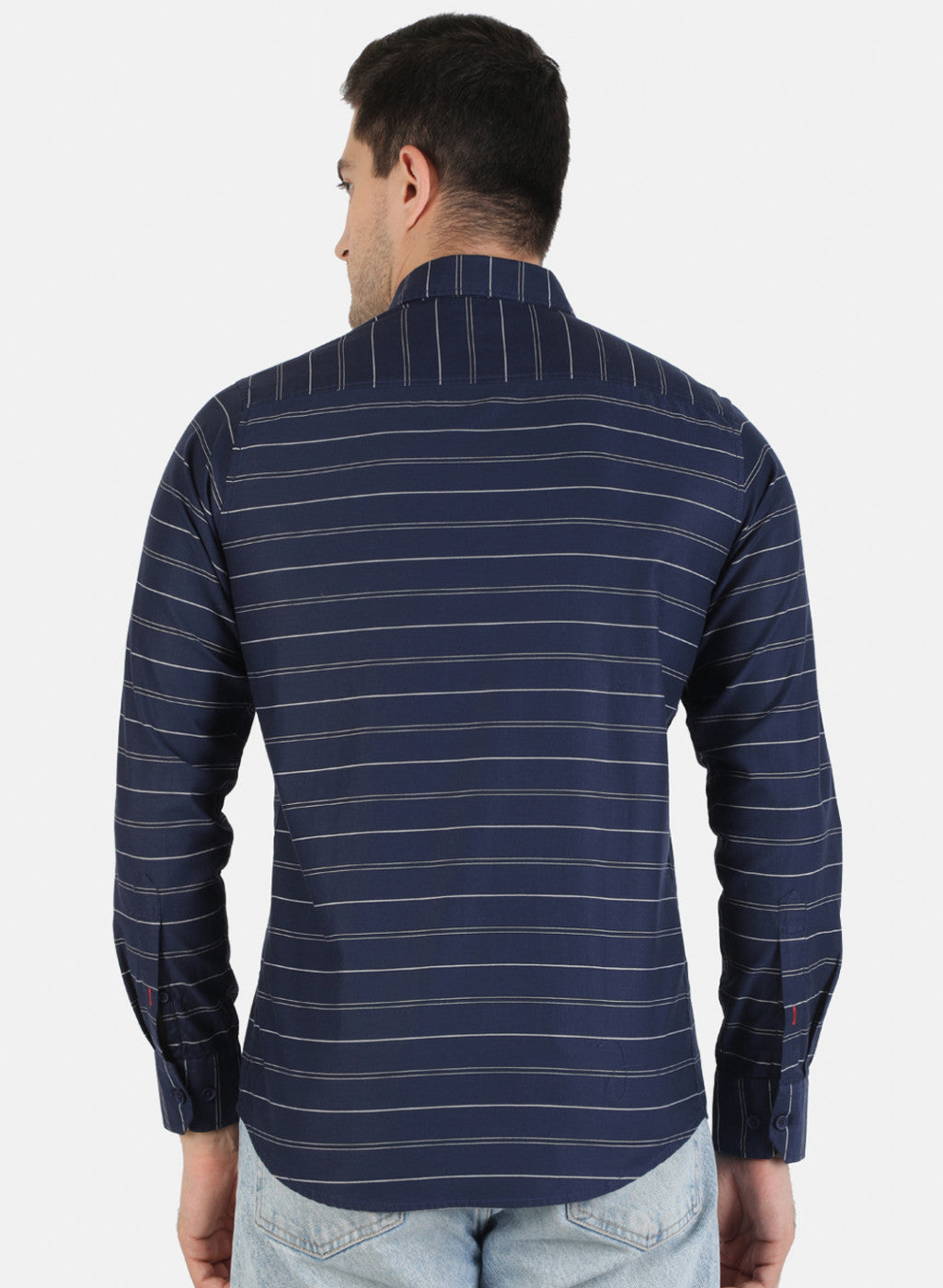 Men NAvy Blue Stripe Shirt