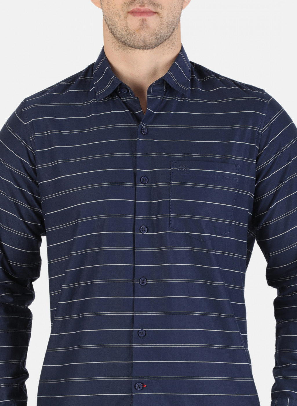 Men NAvy Blue Stripe Shirt