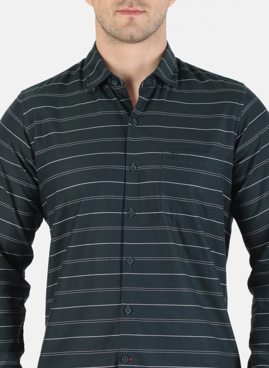 Men Blue Stripe Shirt