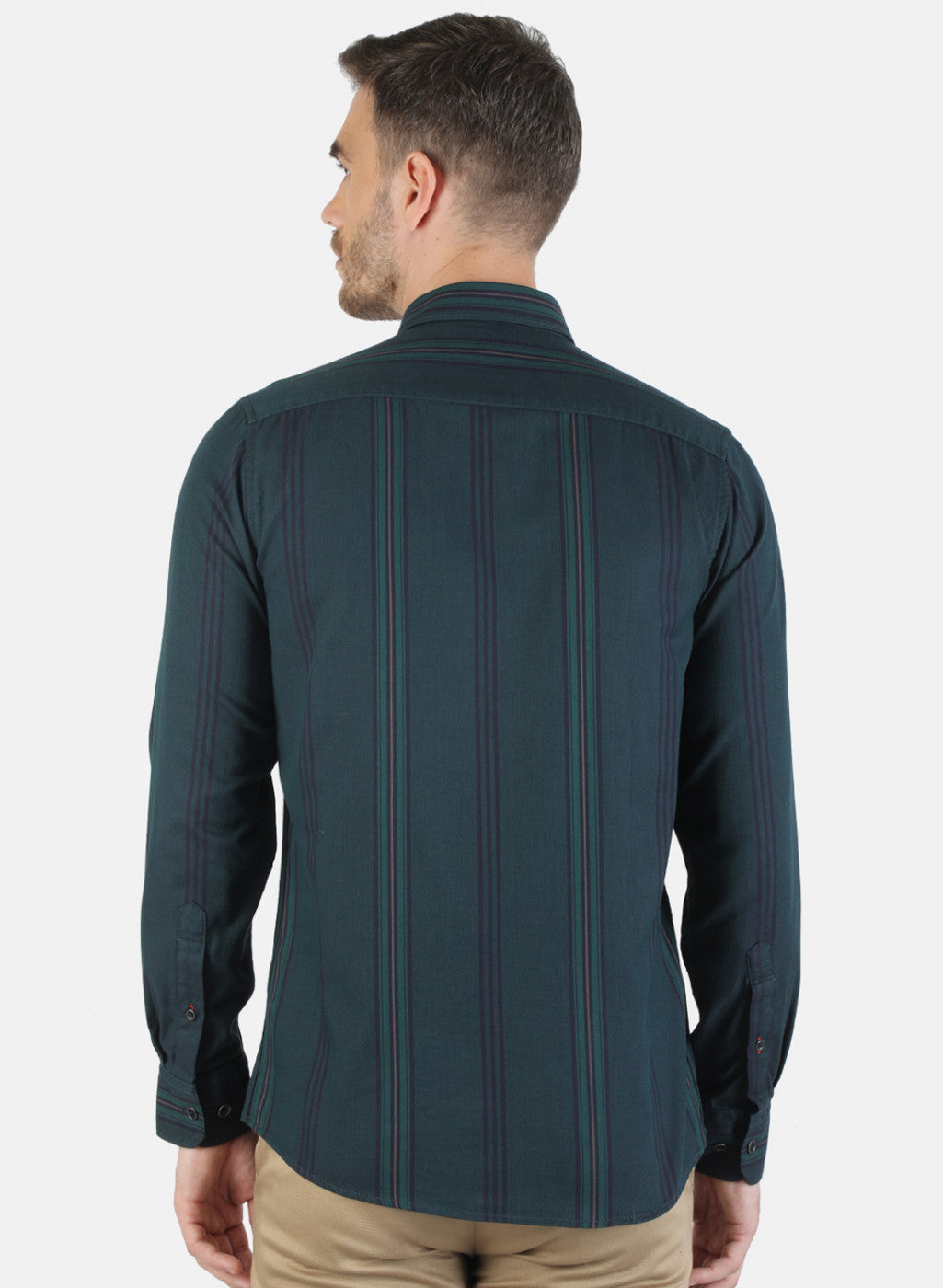 Men Green Stripe Shirt