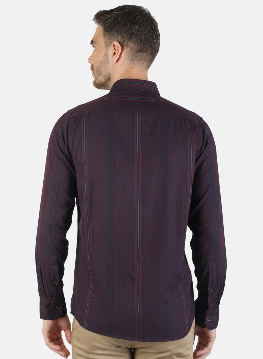 Men Maroon Stripe Shirt