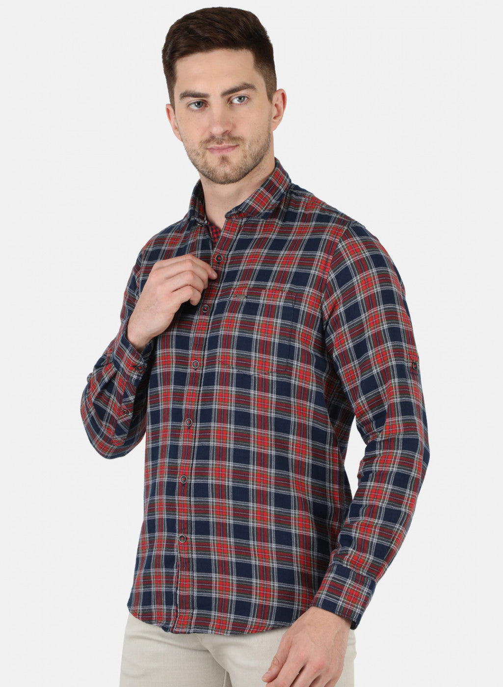 Men Red Check Shirt