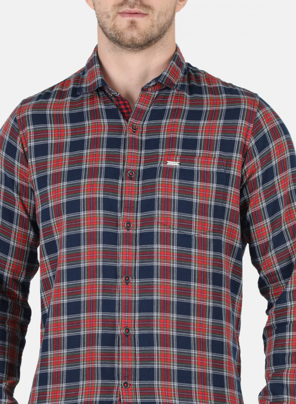 Men Red Check Shirt