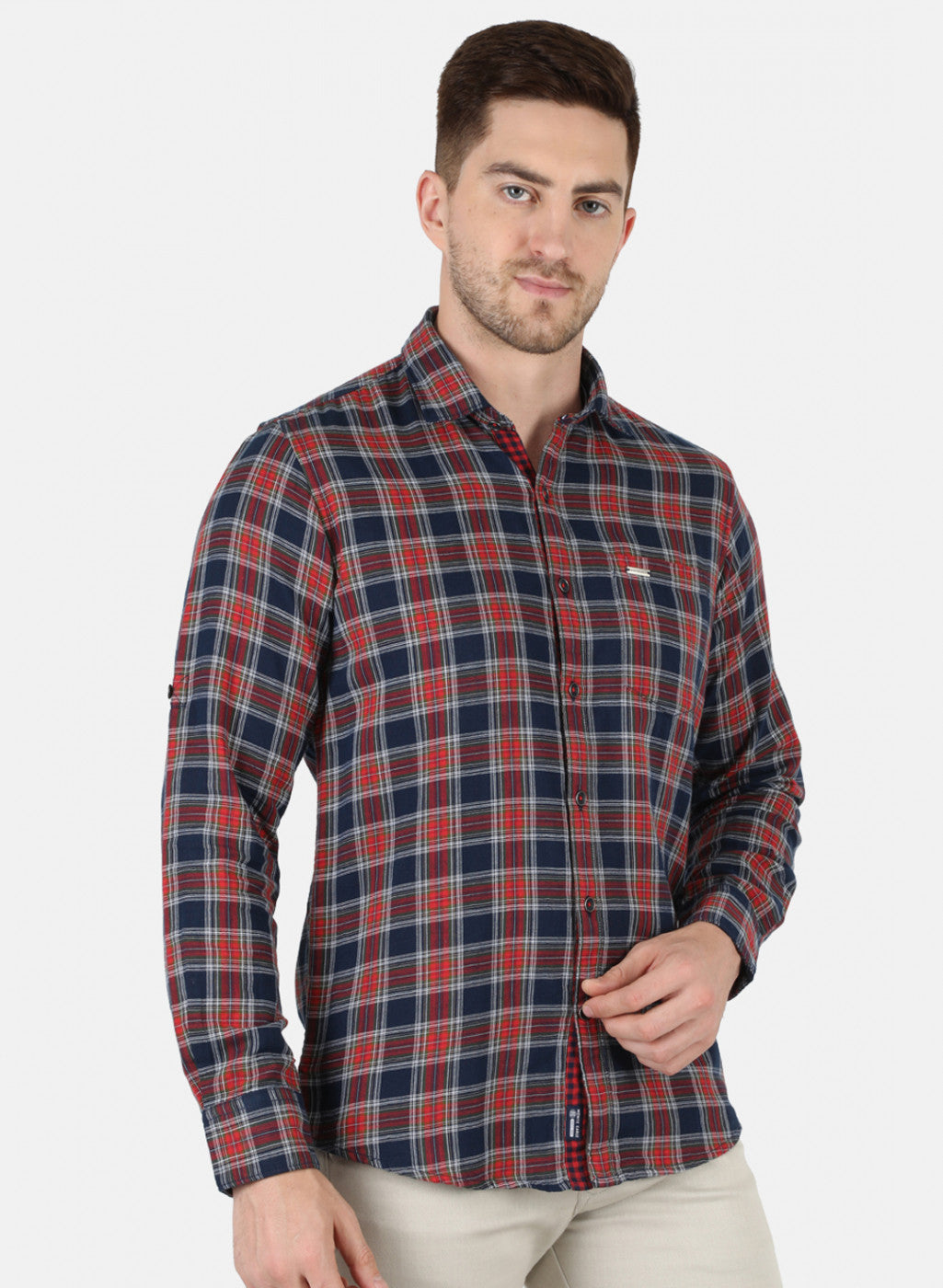 Men Red Check Shirt