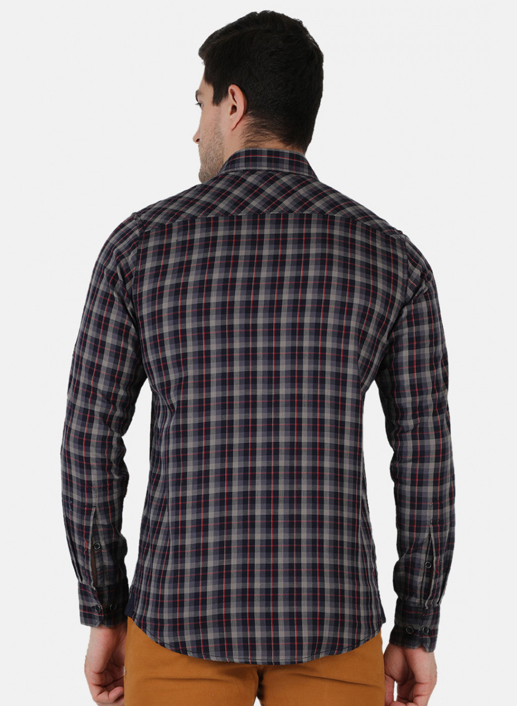 Men NAvy Blue Check Shirt