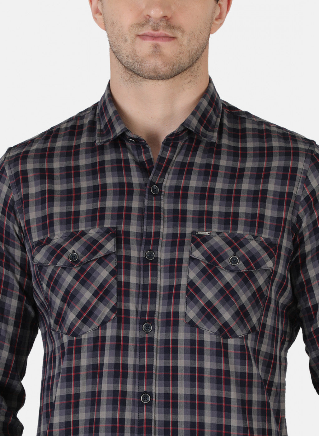 Men NAvy Blue Check Shirt