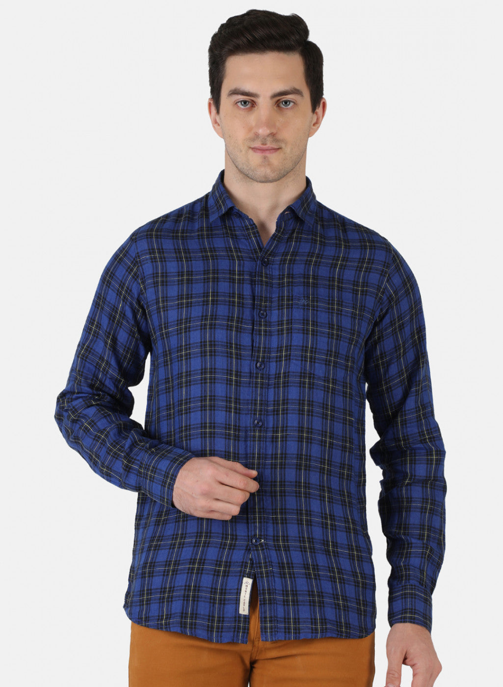 Men Royal Blue Check Shirt