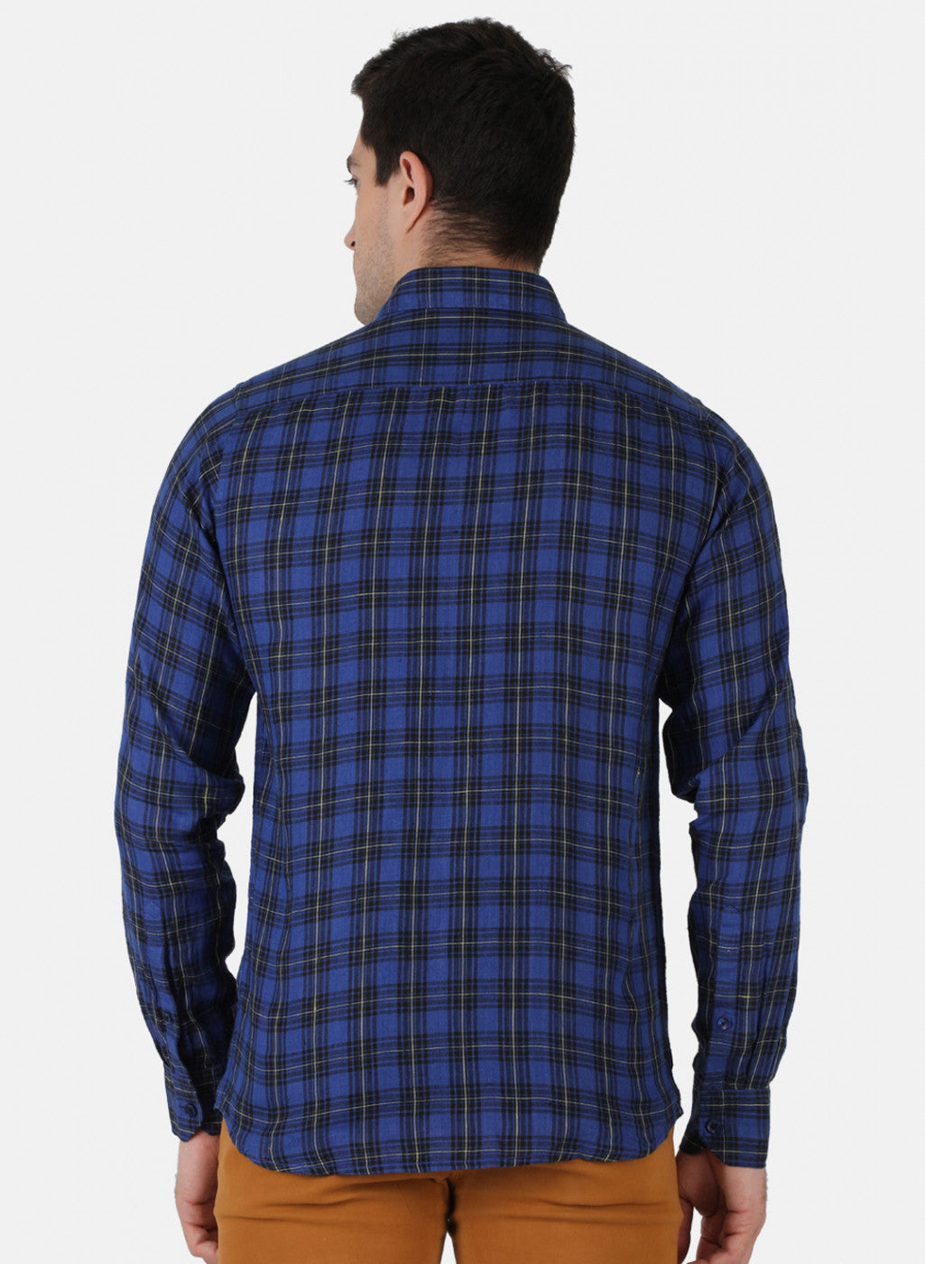 Men Royal Blue Check Shirt