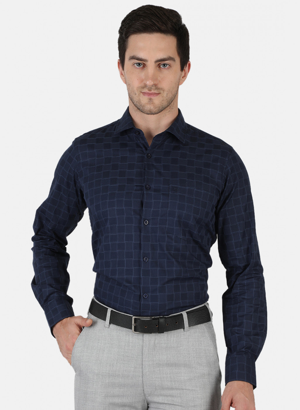 Men NAvy Blue Printed Shirt