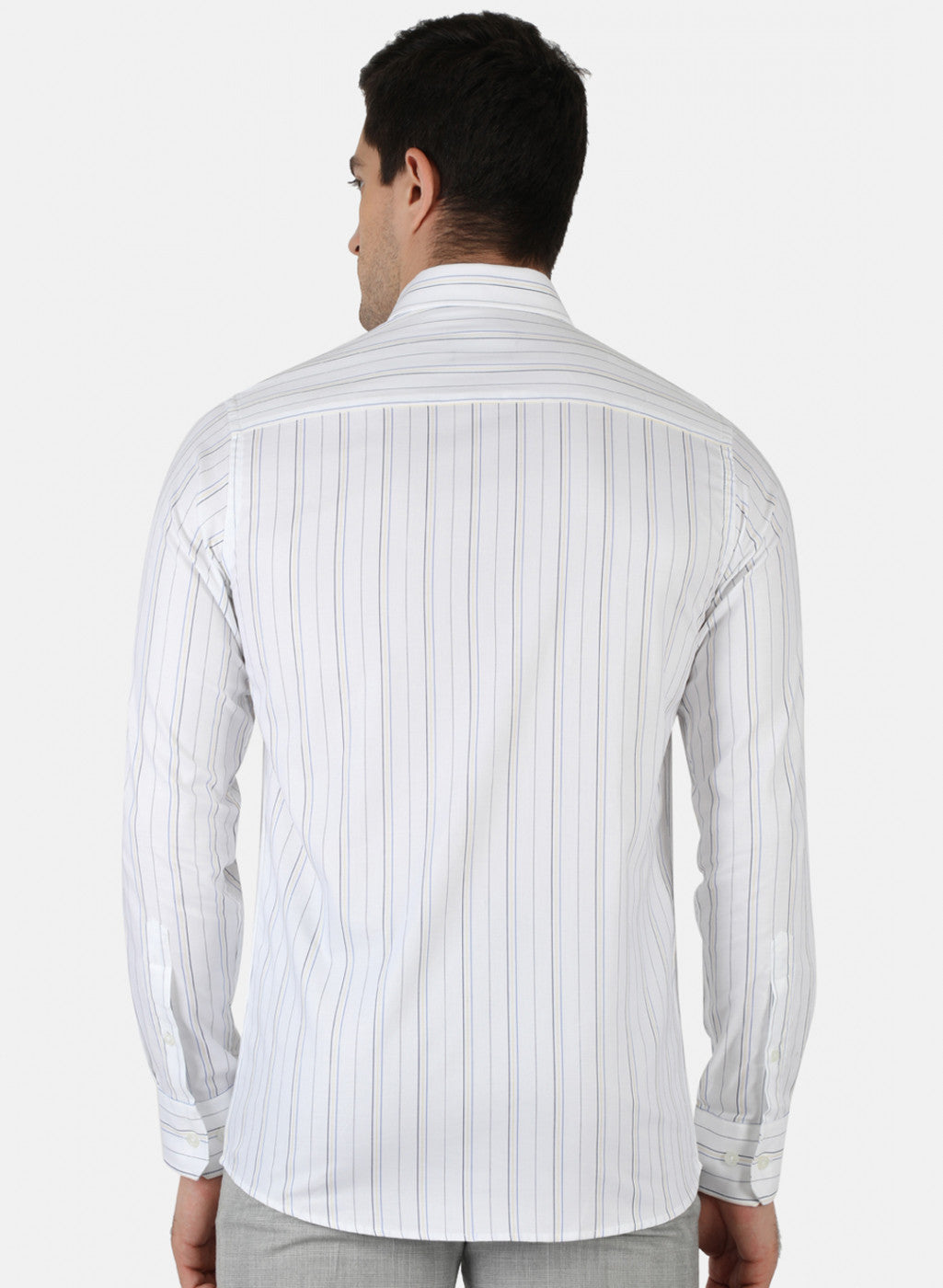 Men White Stripe Shirt