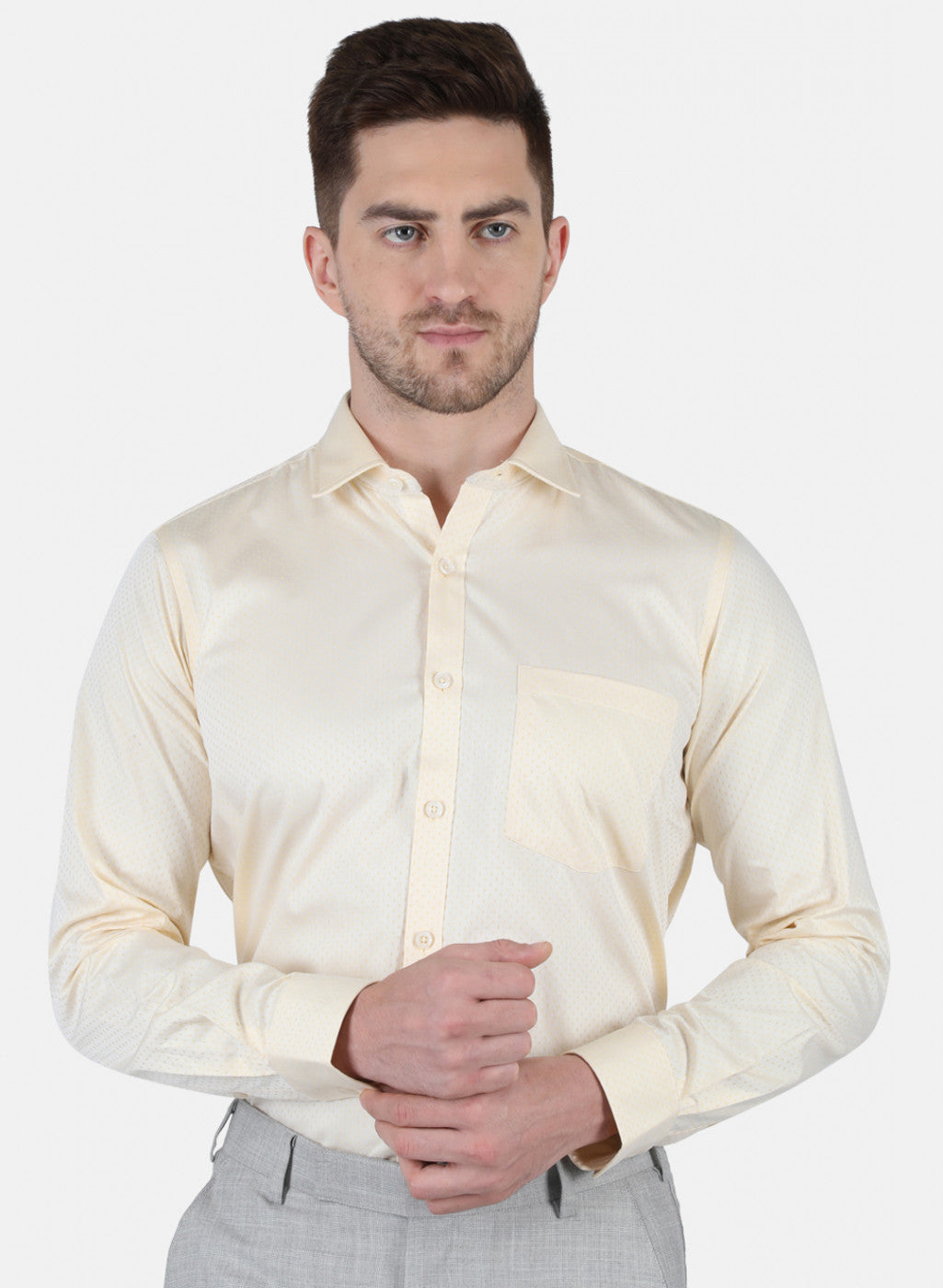 Men Yellow Zig-Zag Shirt