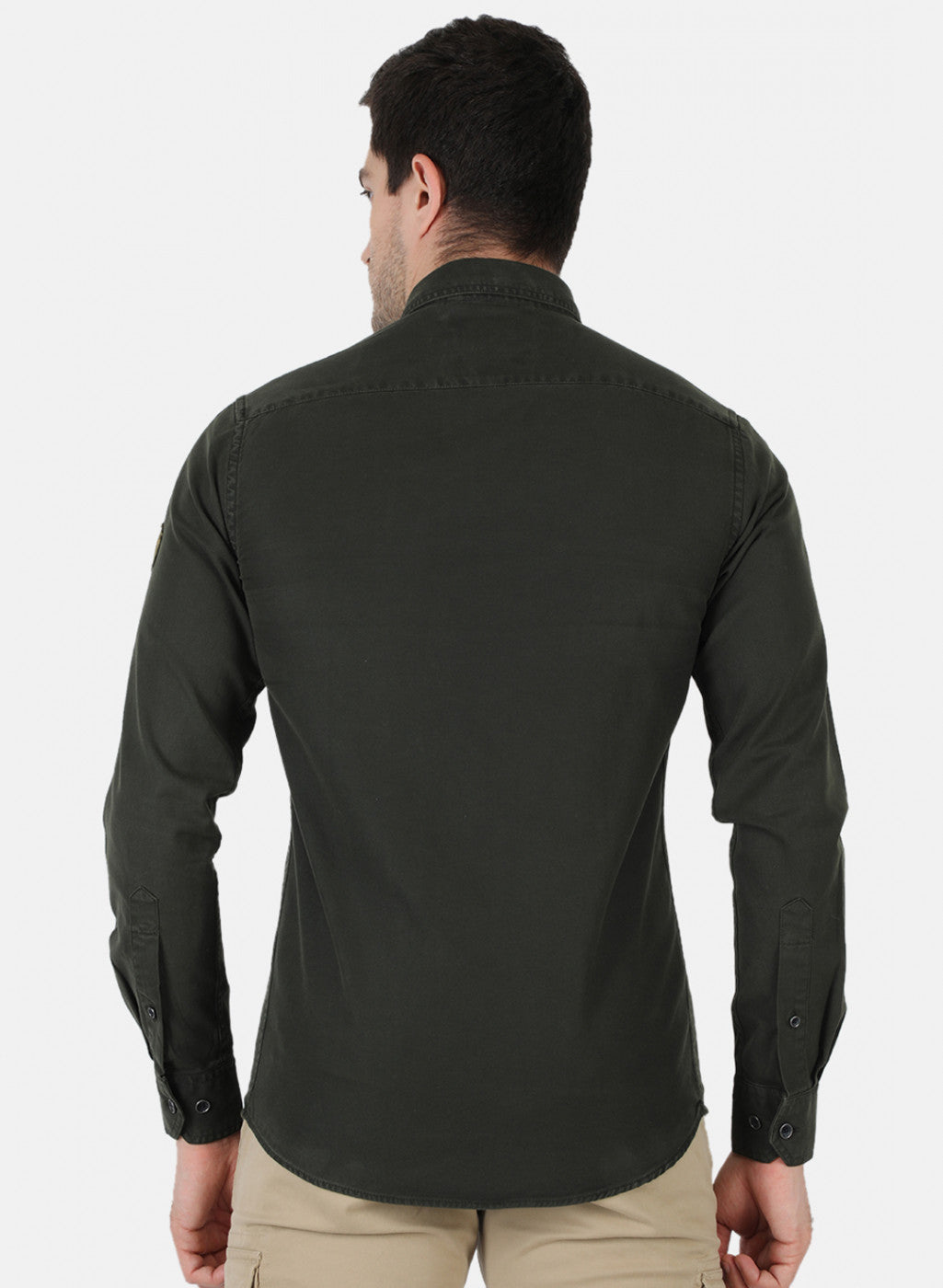 Men Green Solid Shirt