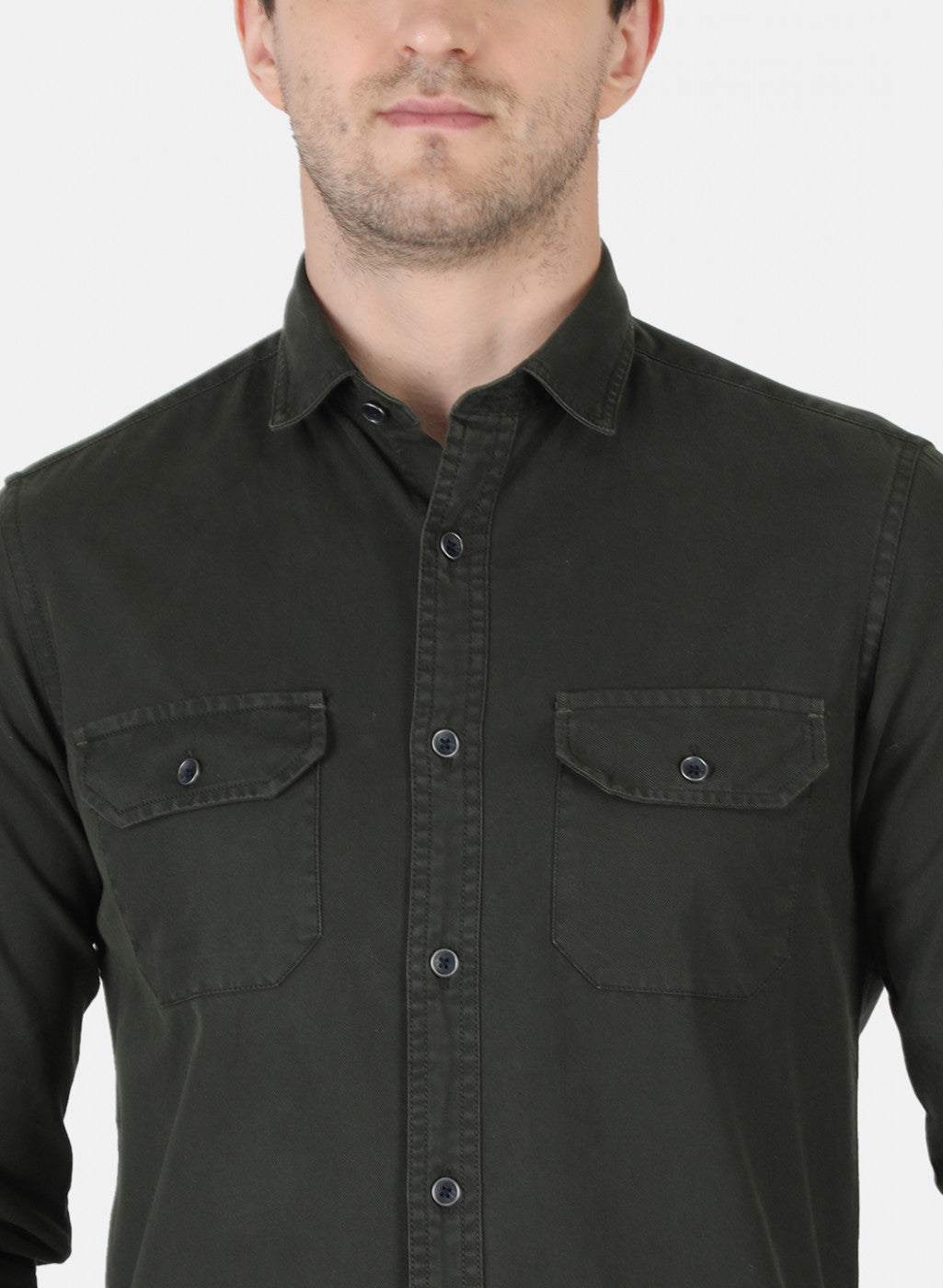 Men Green Solid Shirt