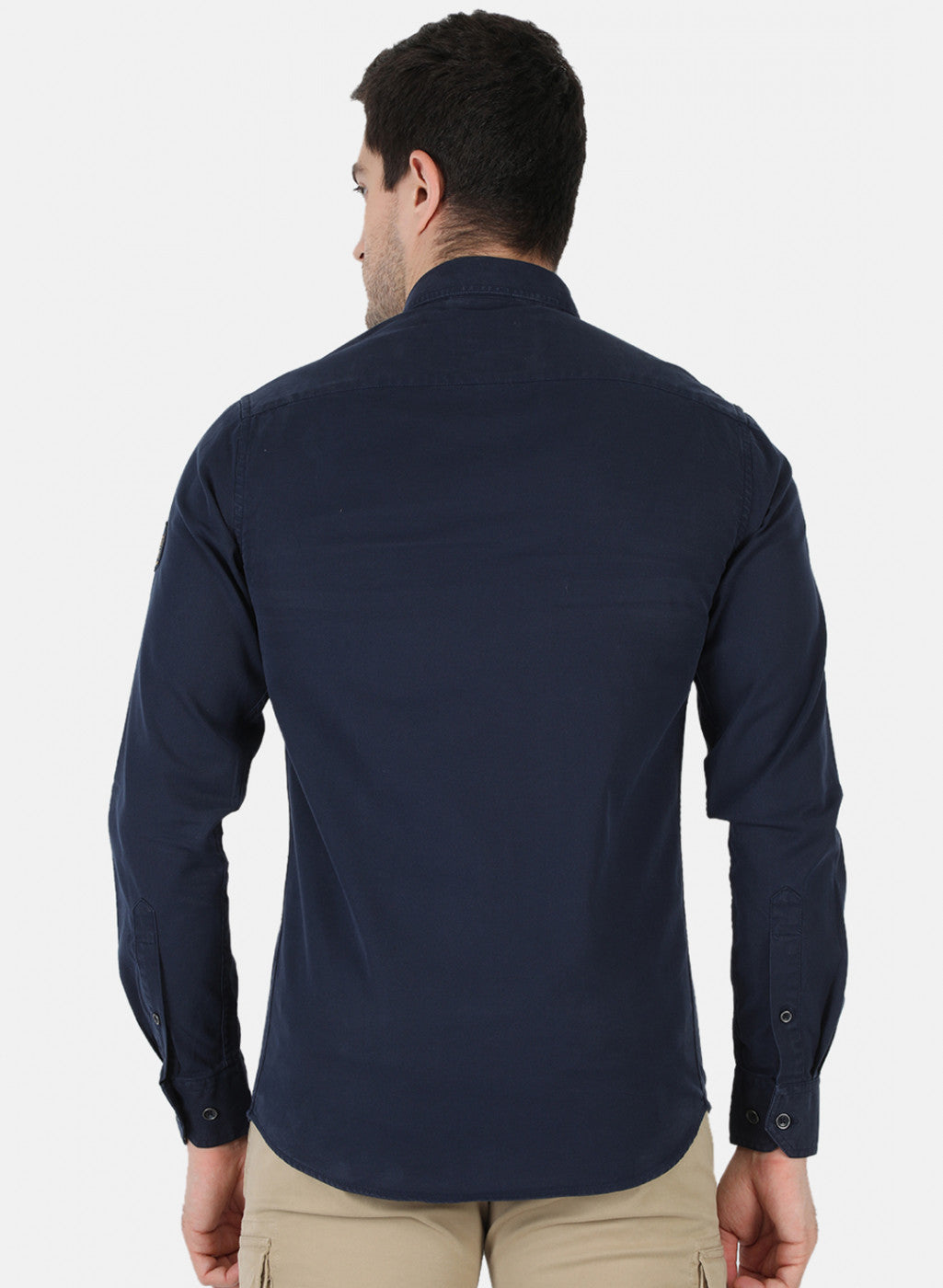 Men NAvy Blue Solid Shirt