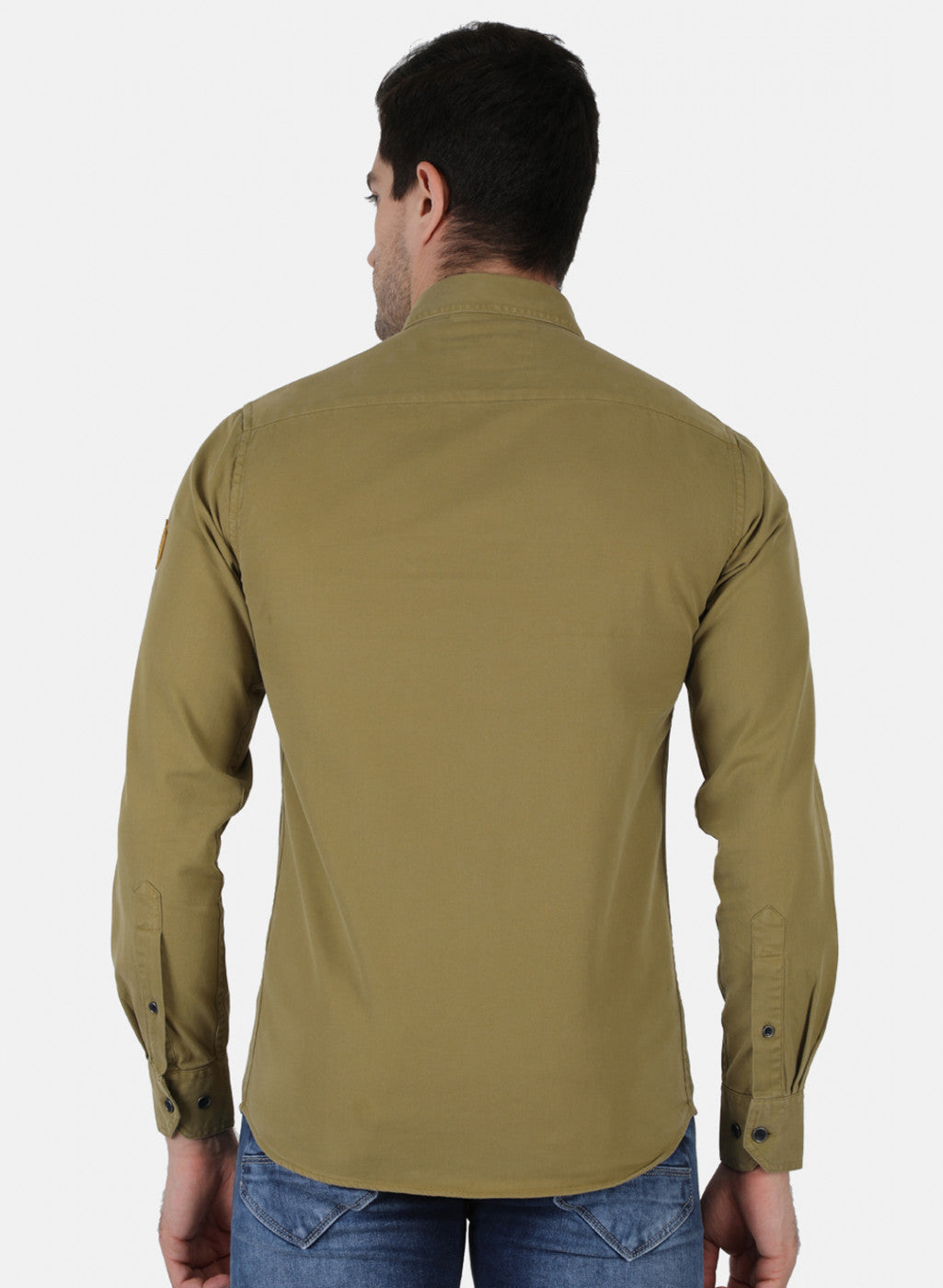 Men Mustard Solid Shirt