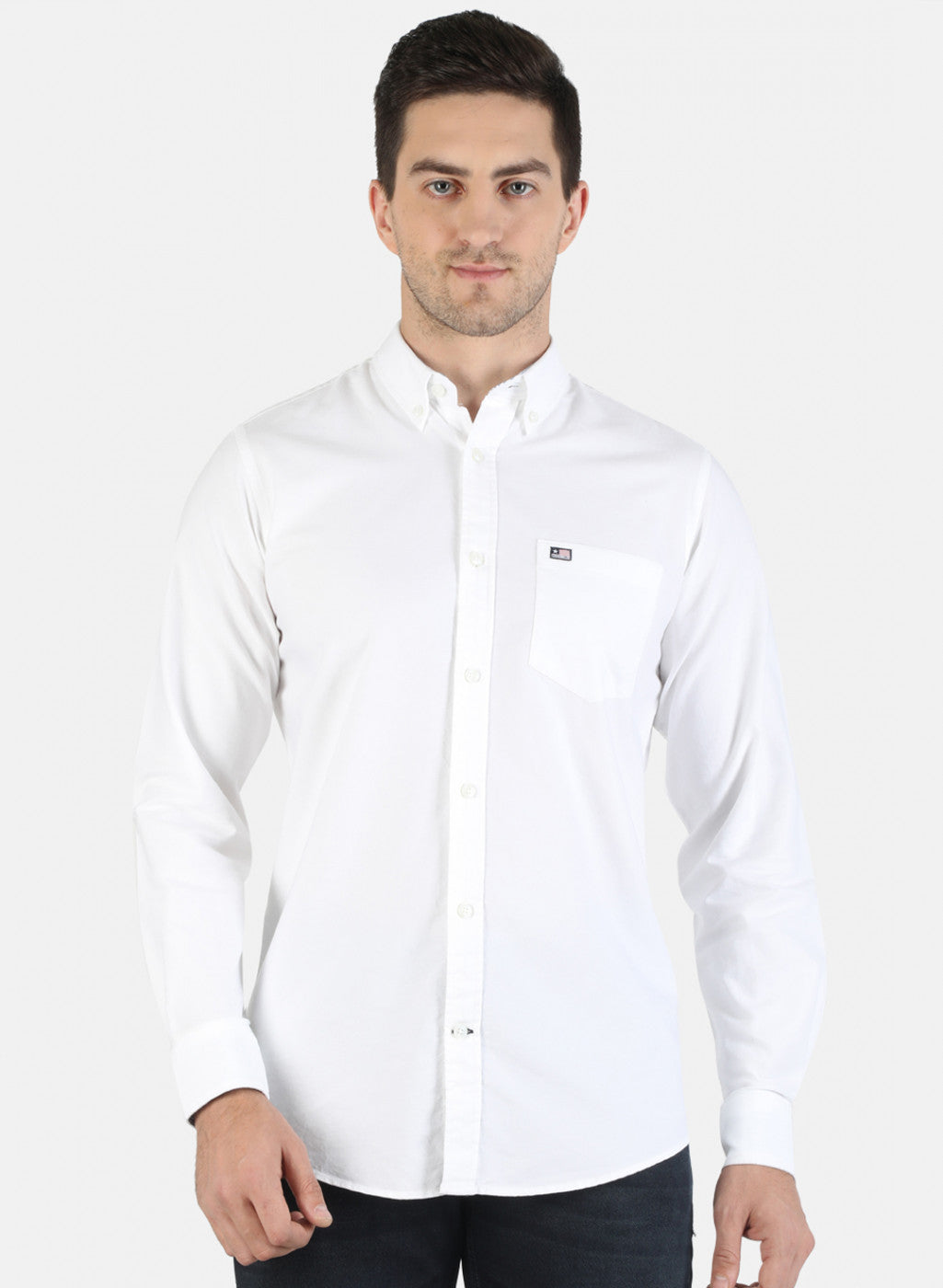 Men White Solid Shirt