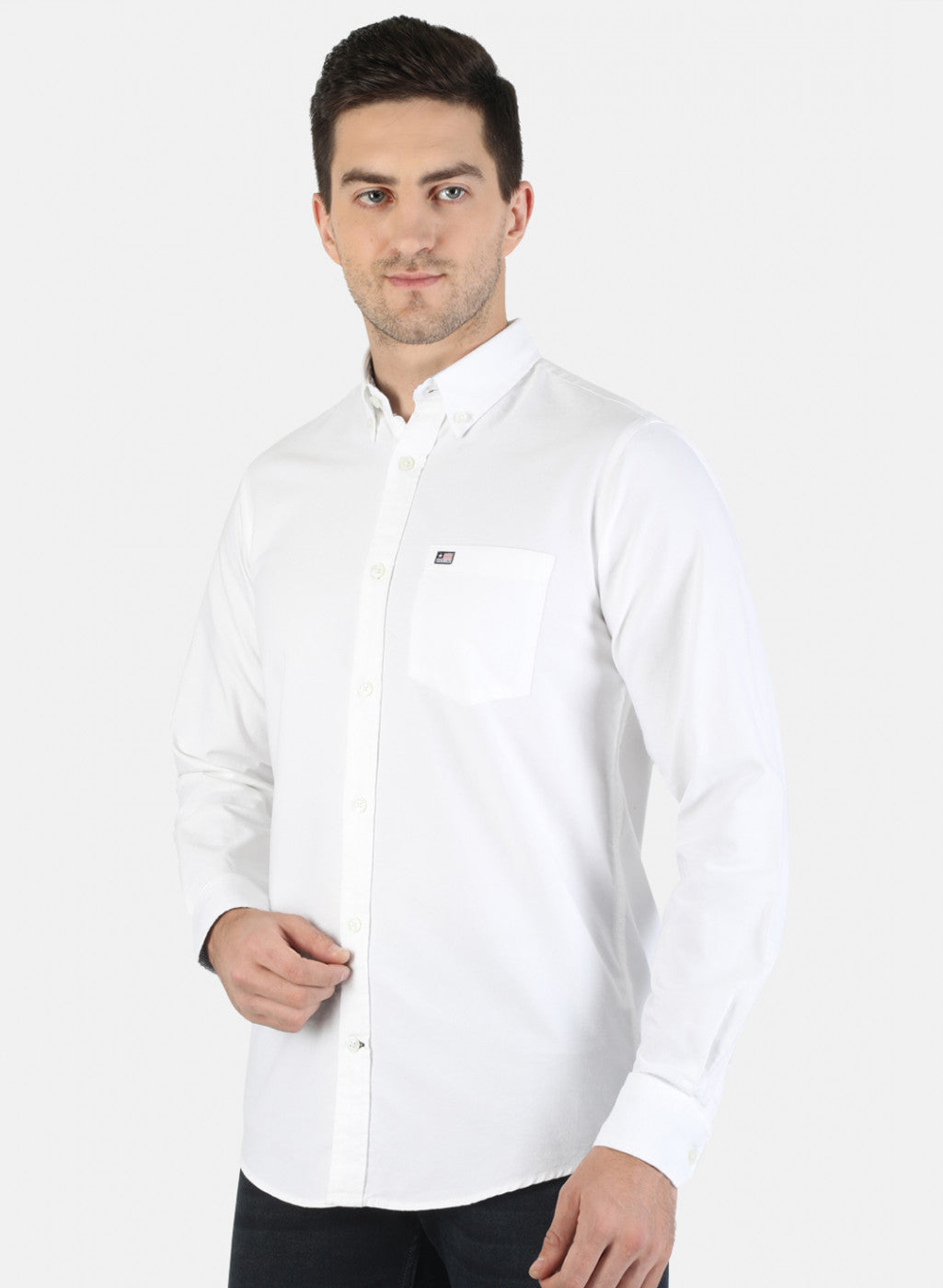 Men White Solid Shirt