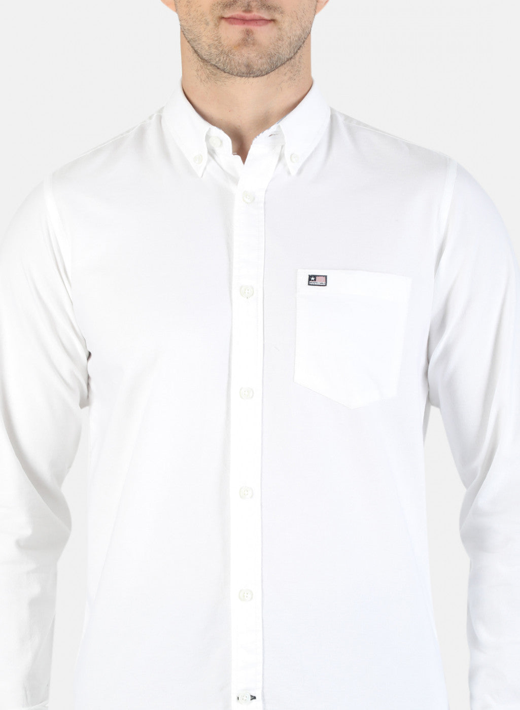 Men White Solid Shirt