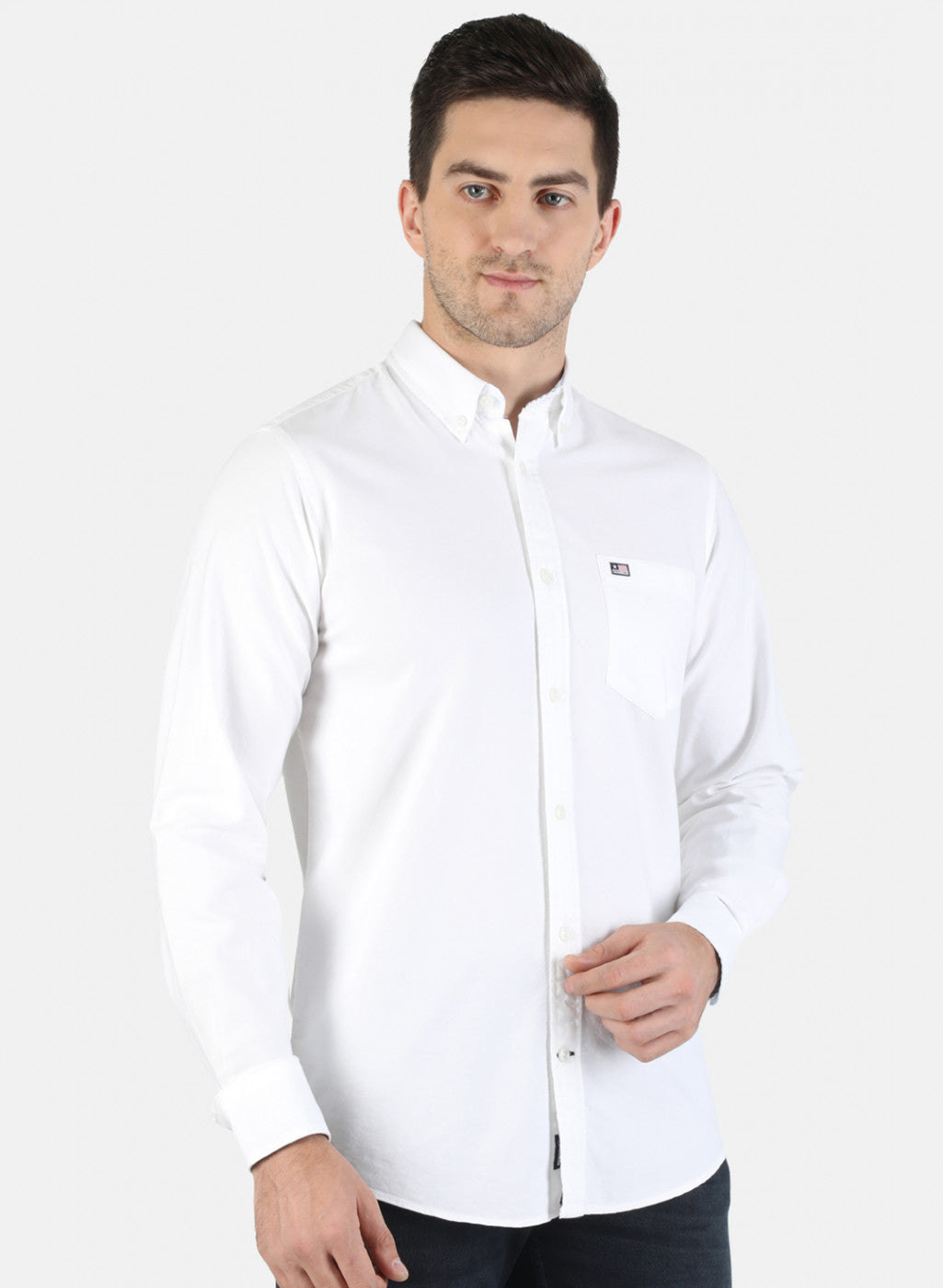 Men White Solid Shirt