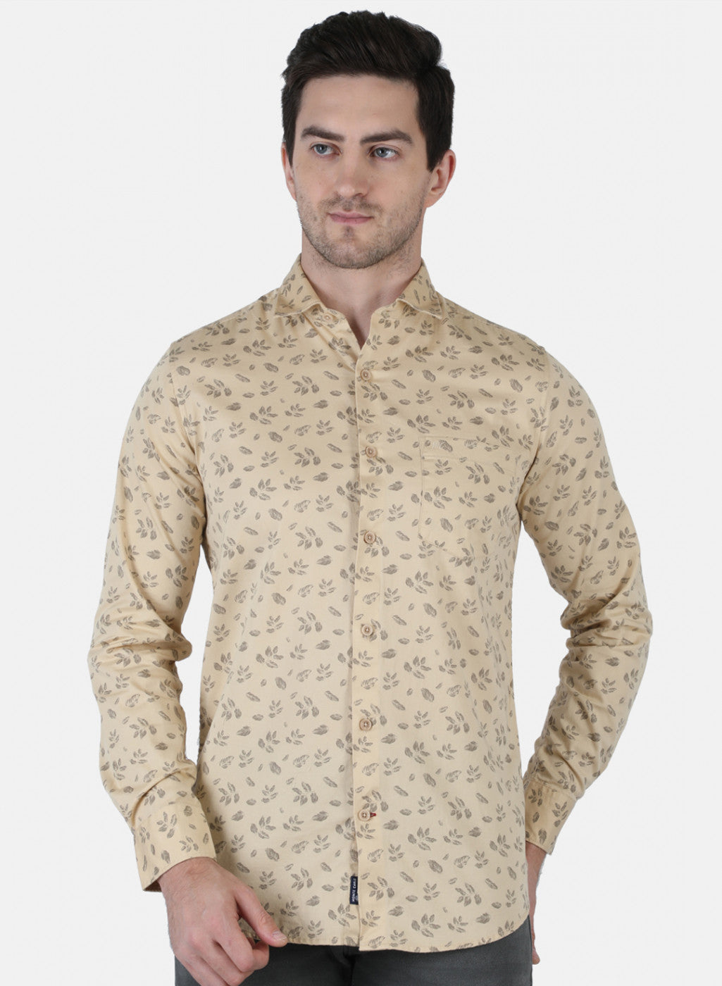 Men Beige Printed Shirt