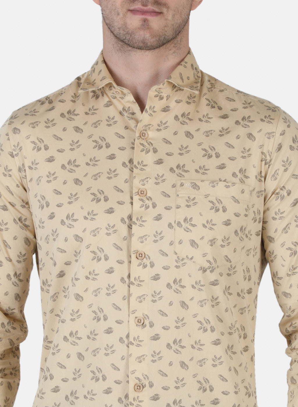 Men Beige Printed Shirt