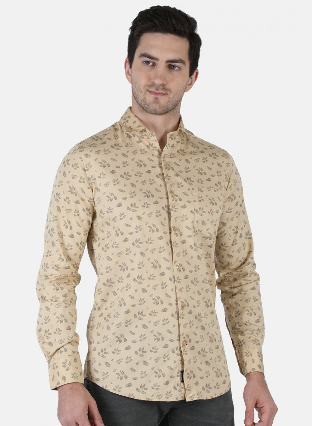 Men Beige Printed Shirt