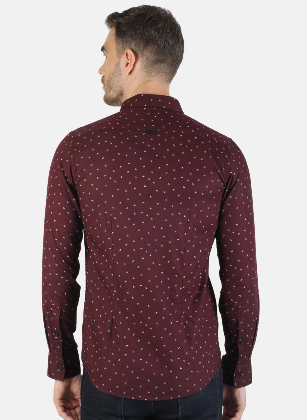 Men Maroon Printed Shirt