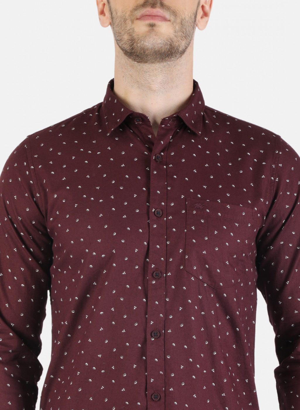 Men Maroon Printed Shirt