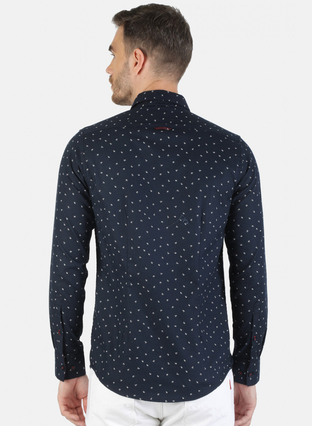 Men Navy Blue Printed Shirt