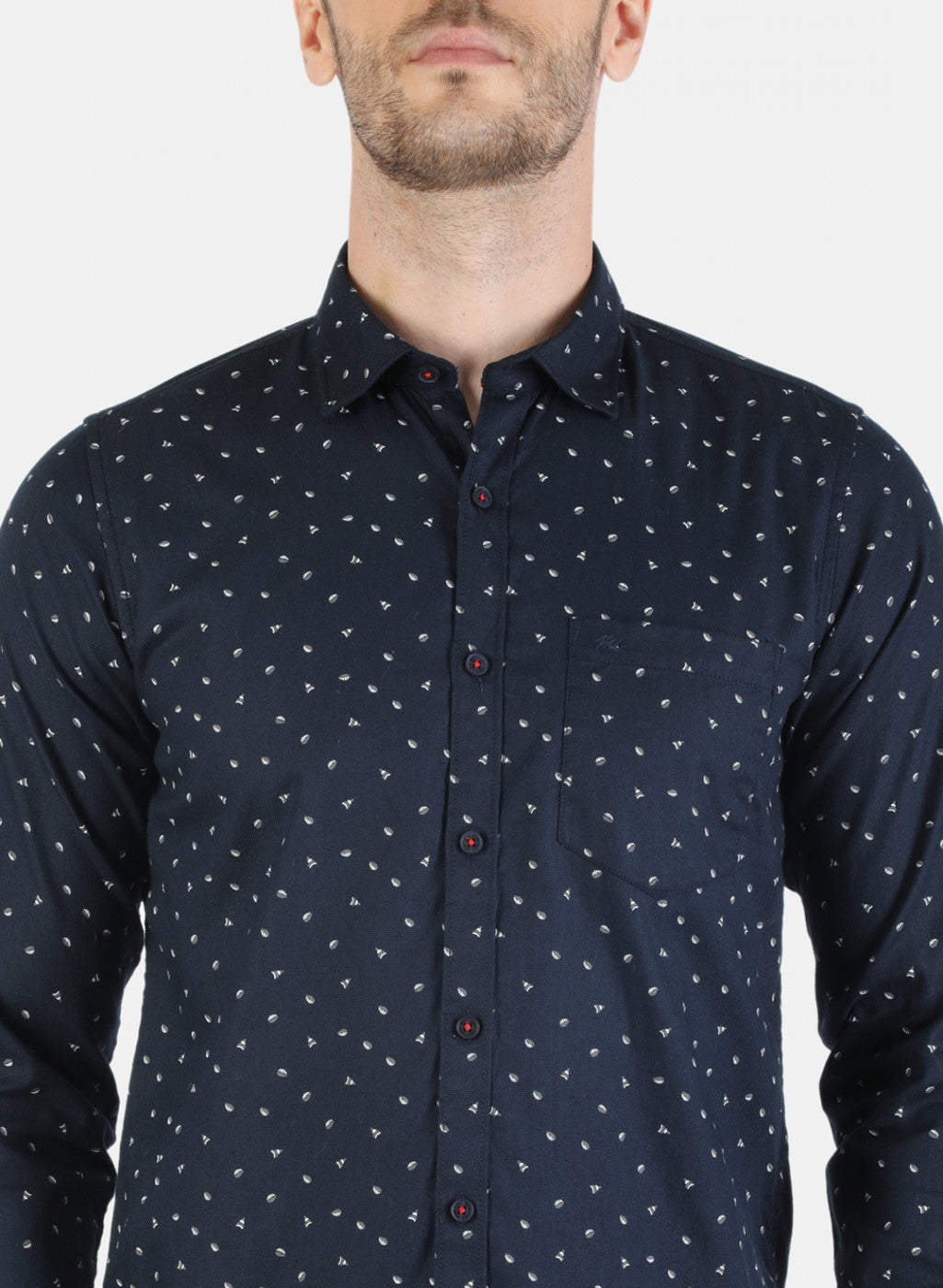 Men Navy Blue Printed Shirt