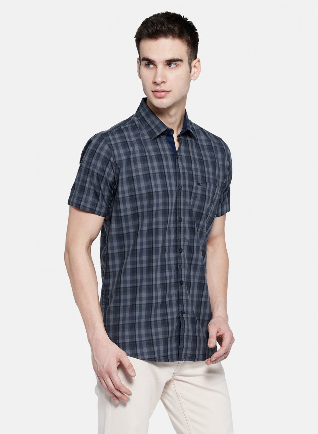 Mens Grey Check Shirt