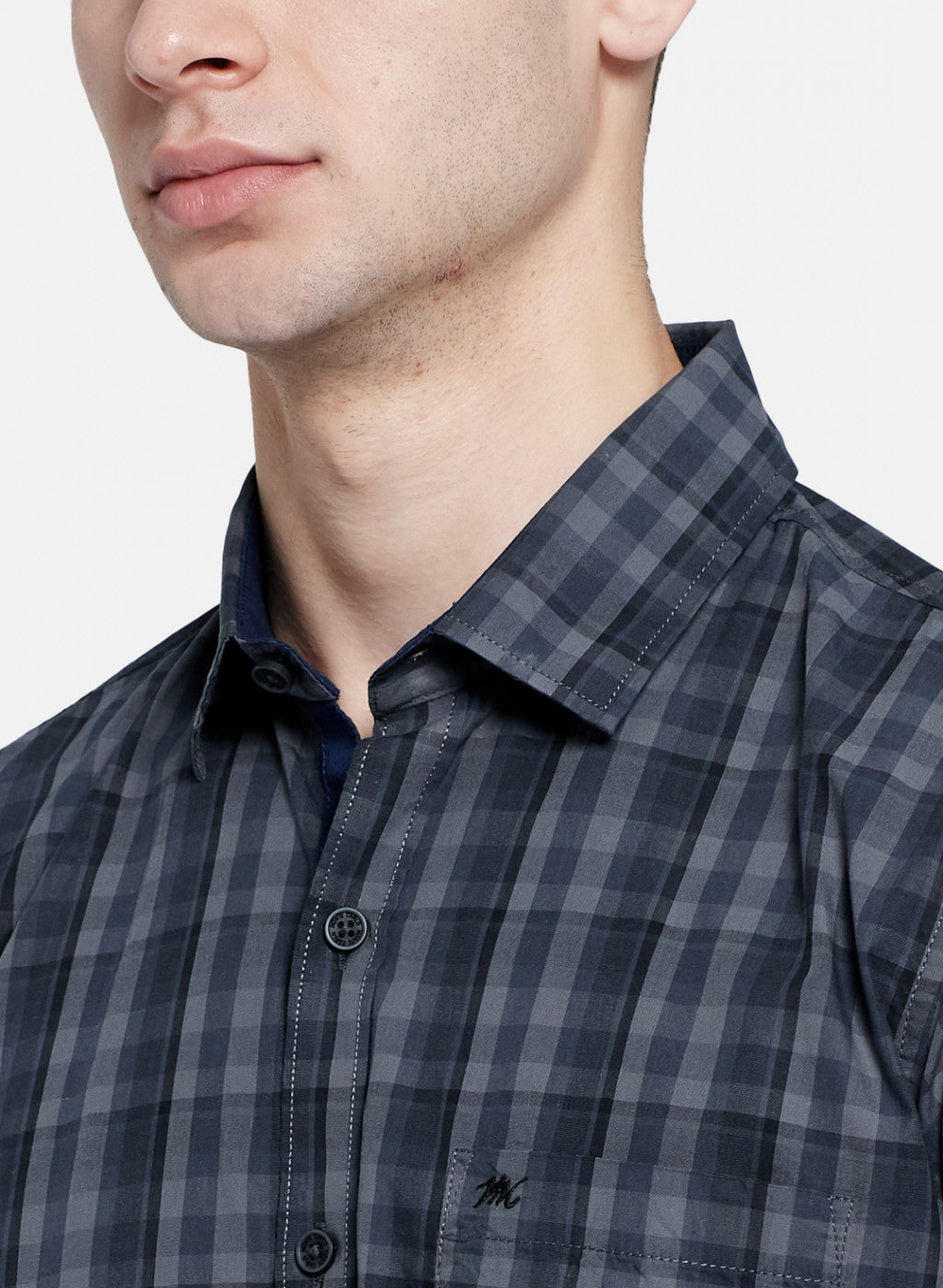 Mens Grey Check Shirt