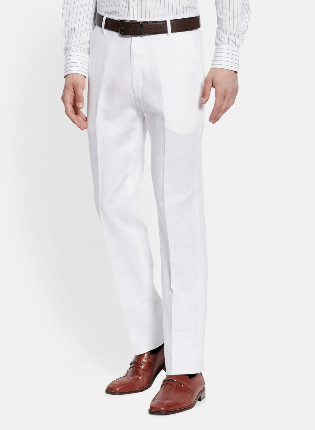 Mens White Smart Fit Trouser