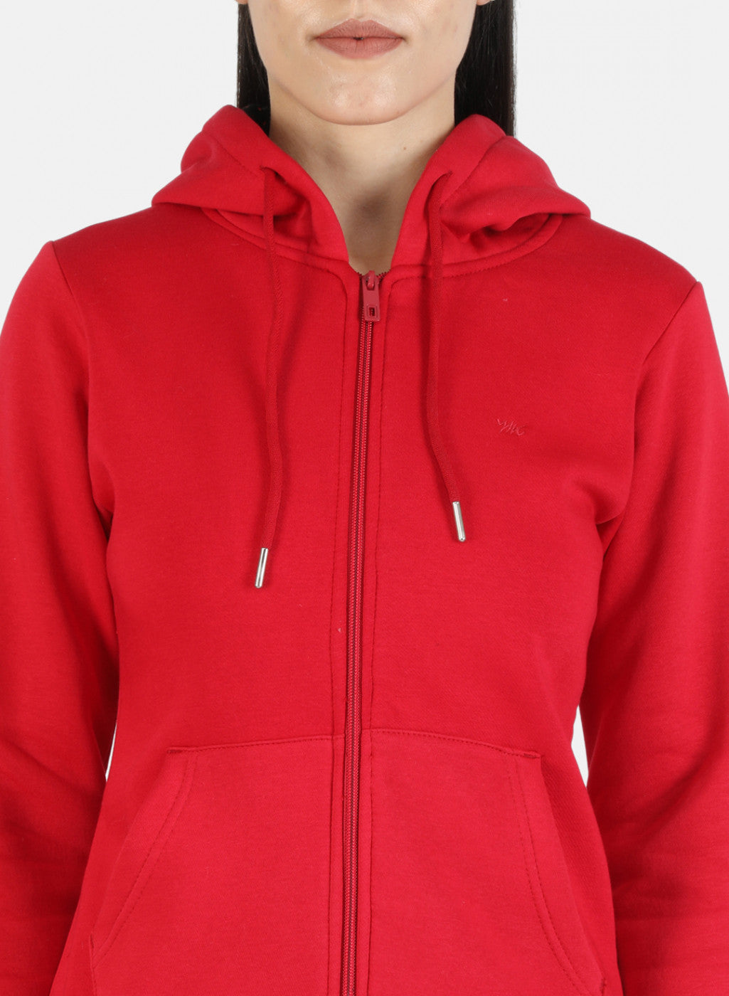 Women Red Solid Sweatshirt