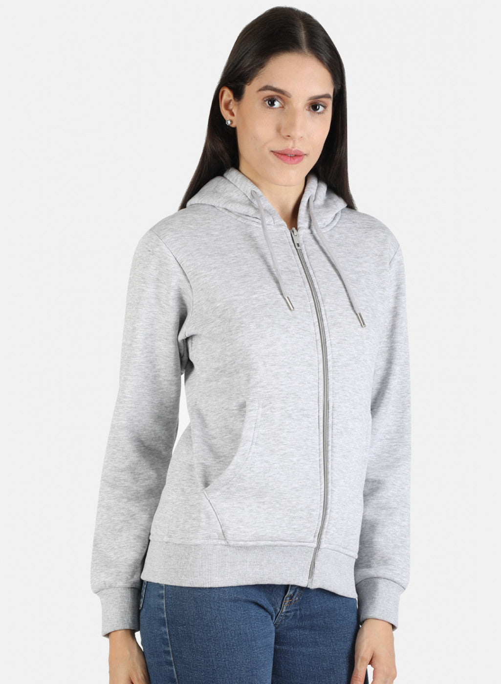 Women Grey Solid Sweatshirt