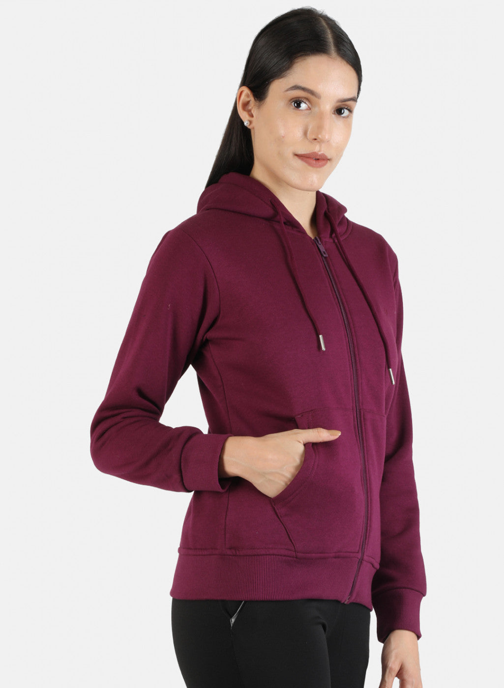 Women Purple Solid Sweatshirt