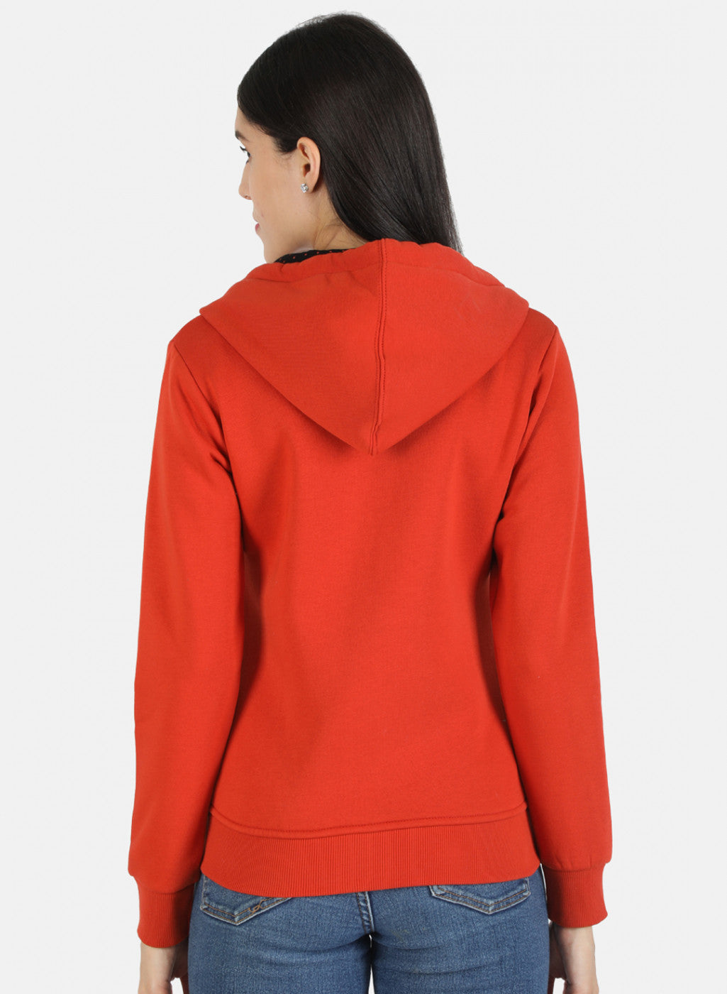 Women Orange Solid Sweatshirt