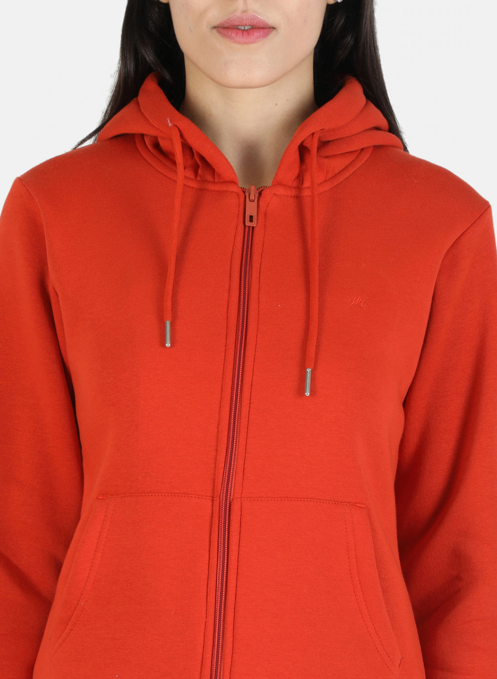 Women Orange Solid Sweatshirt