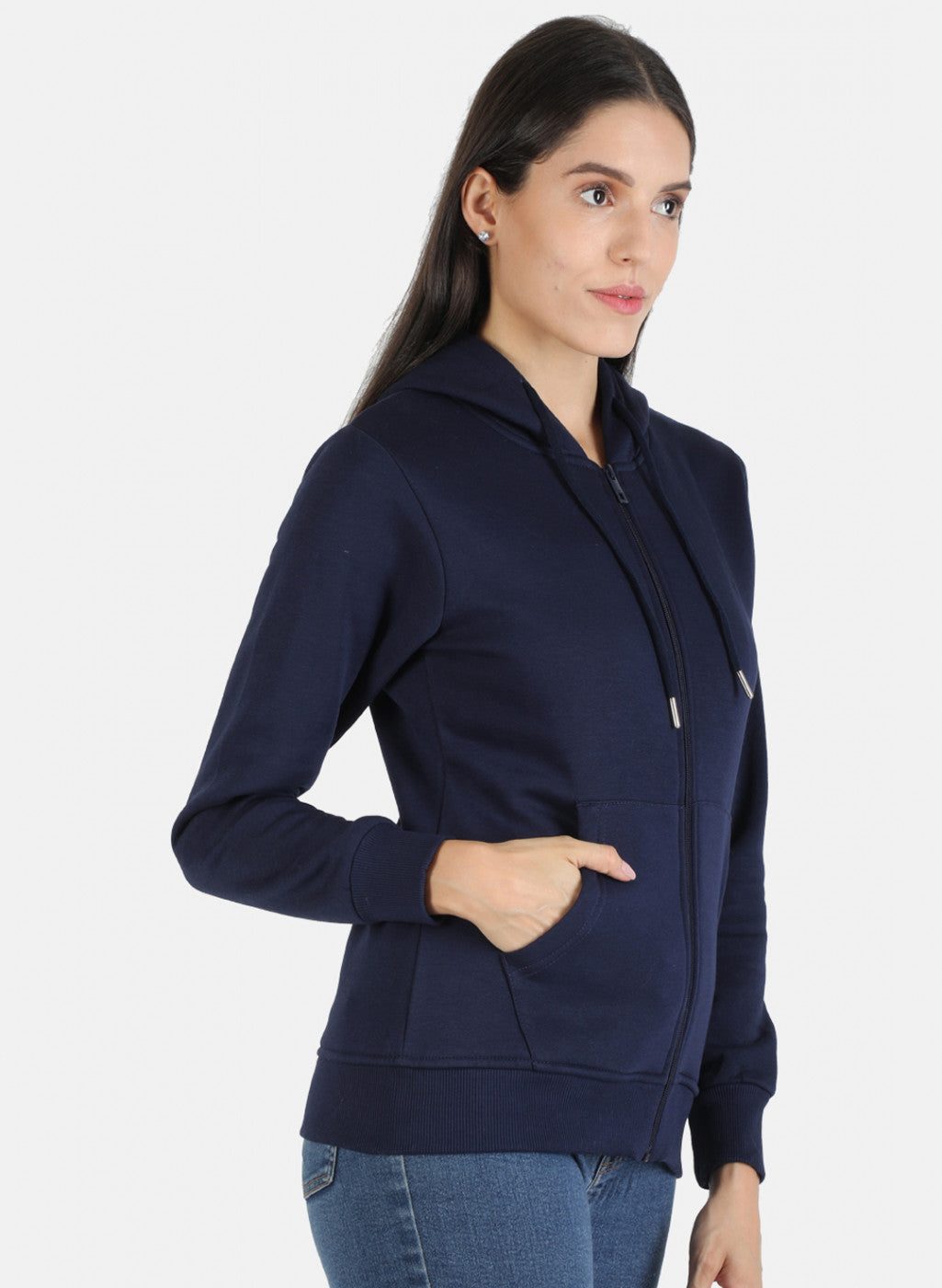 Women Blue Solid Sweatshirt