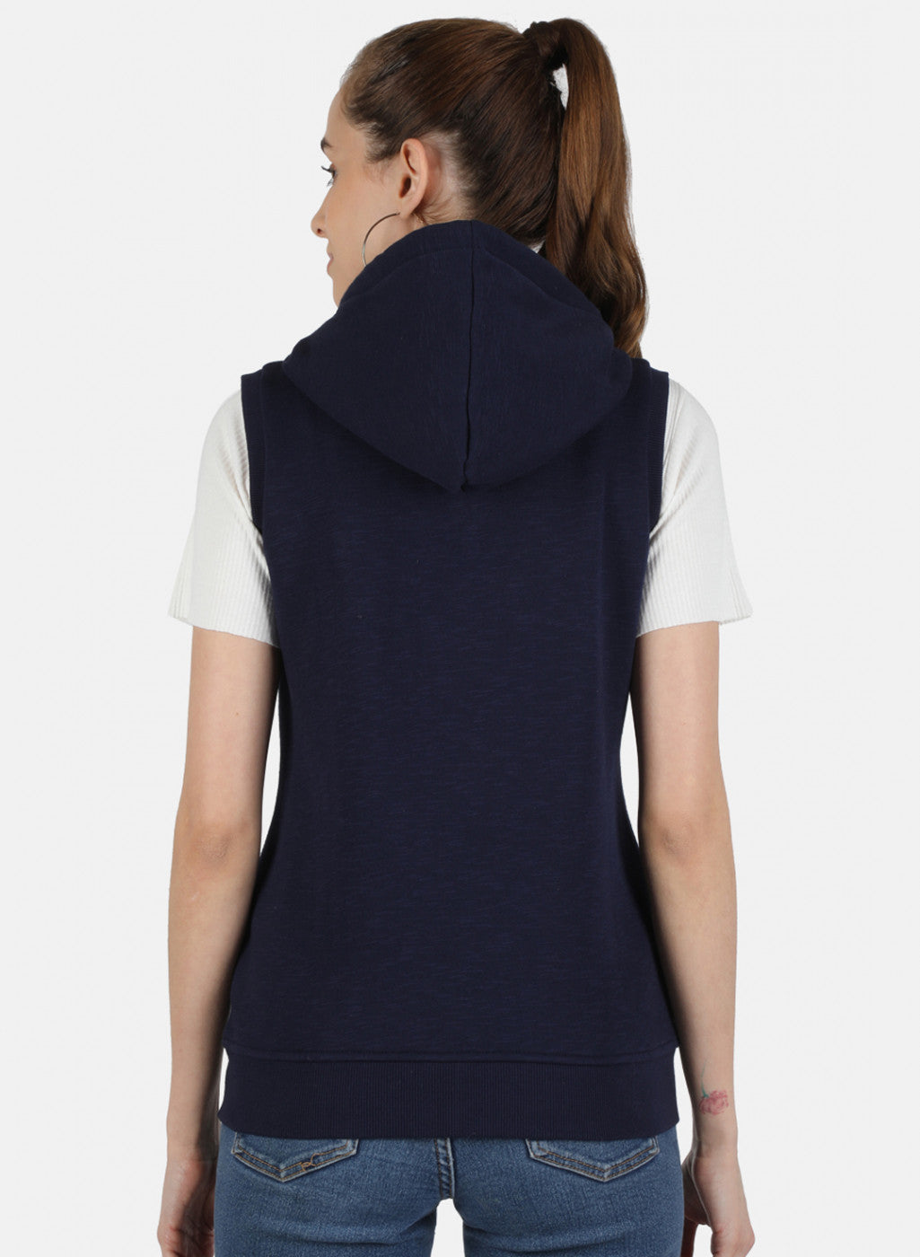 Women Blue Solid Sweatshirt