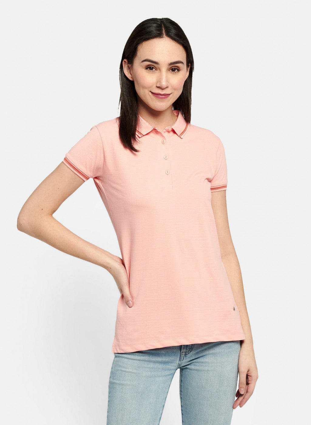 Womens Peach Plain T-Shirt