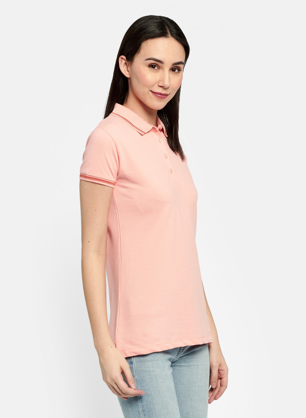 Womens Peach Plain T-Shirt