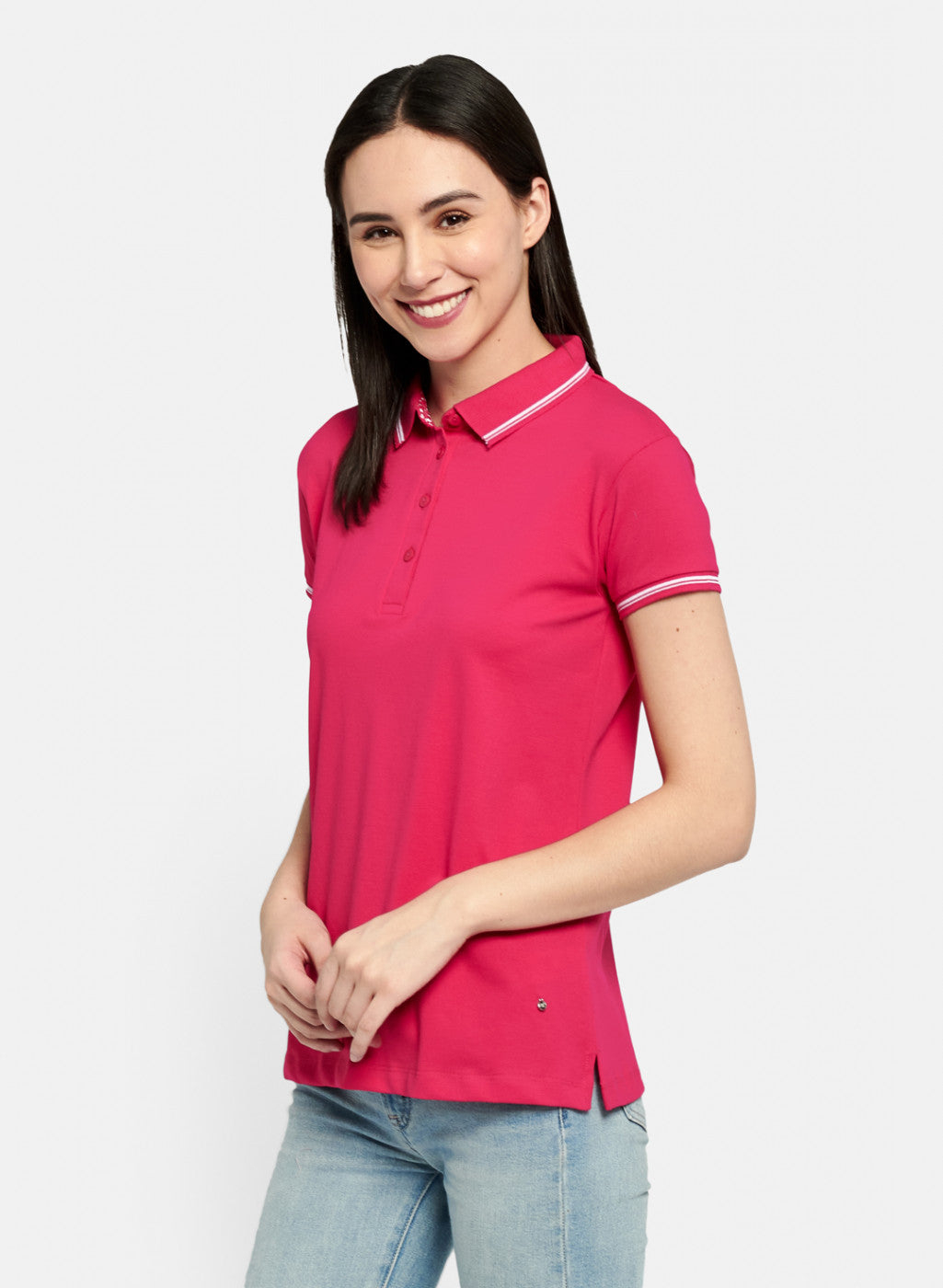 Womens Pink Plain T-Shirt