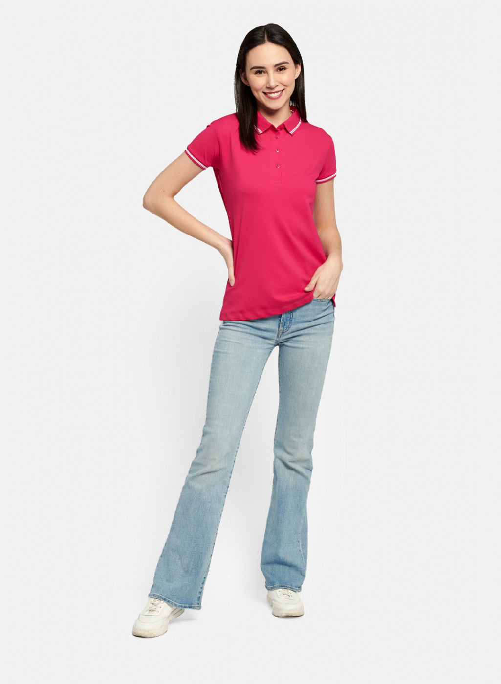 Womens Pink Plain T-Shirt