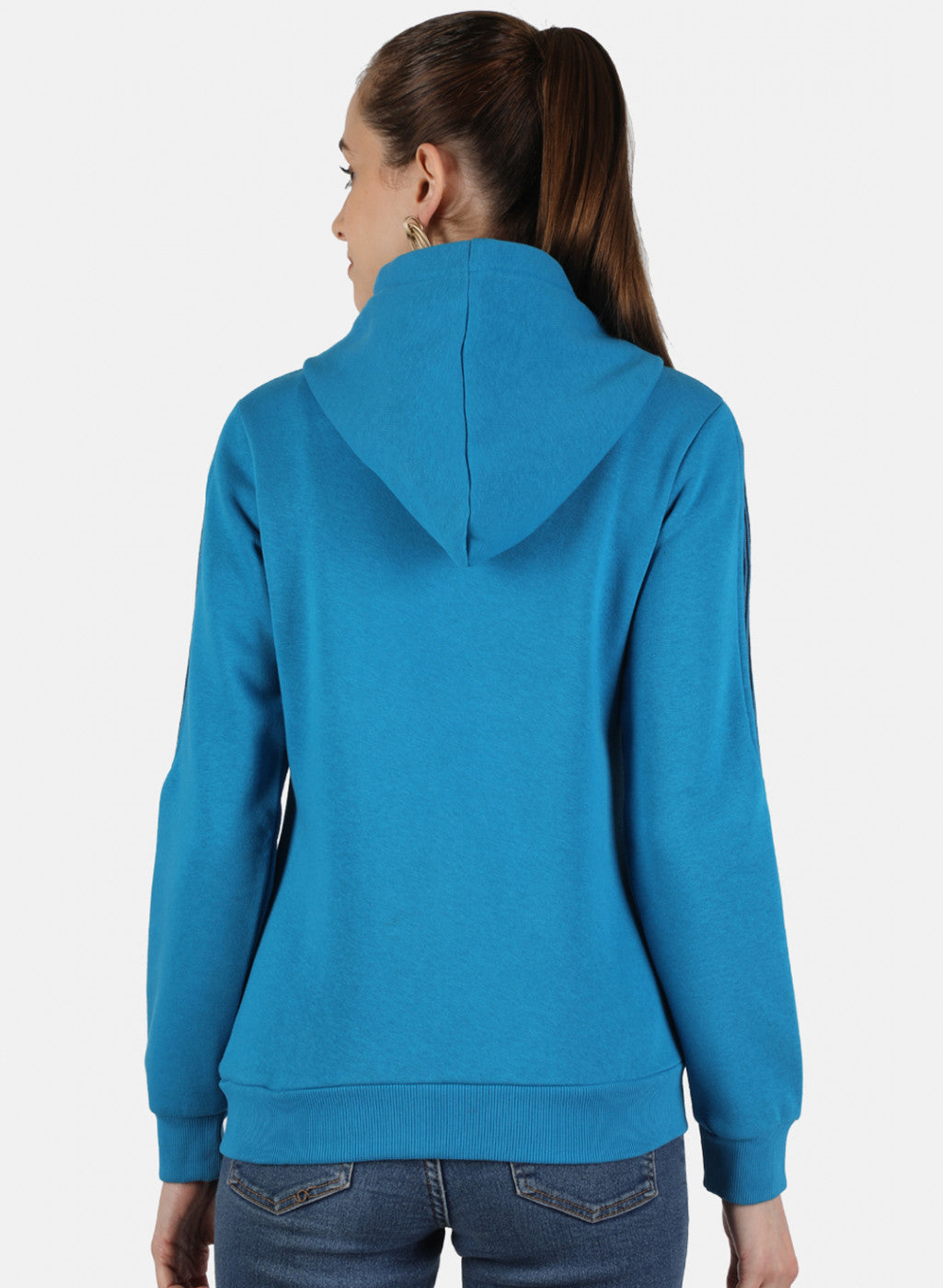 Women Blue Solid Sweatshirt