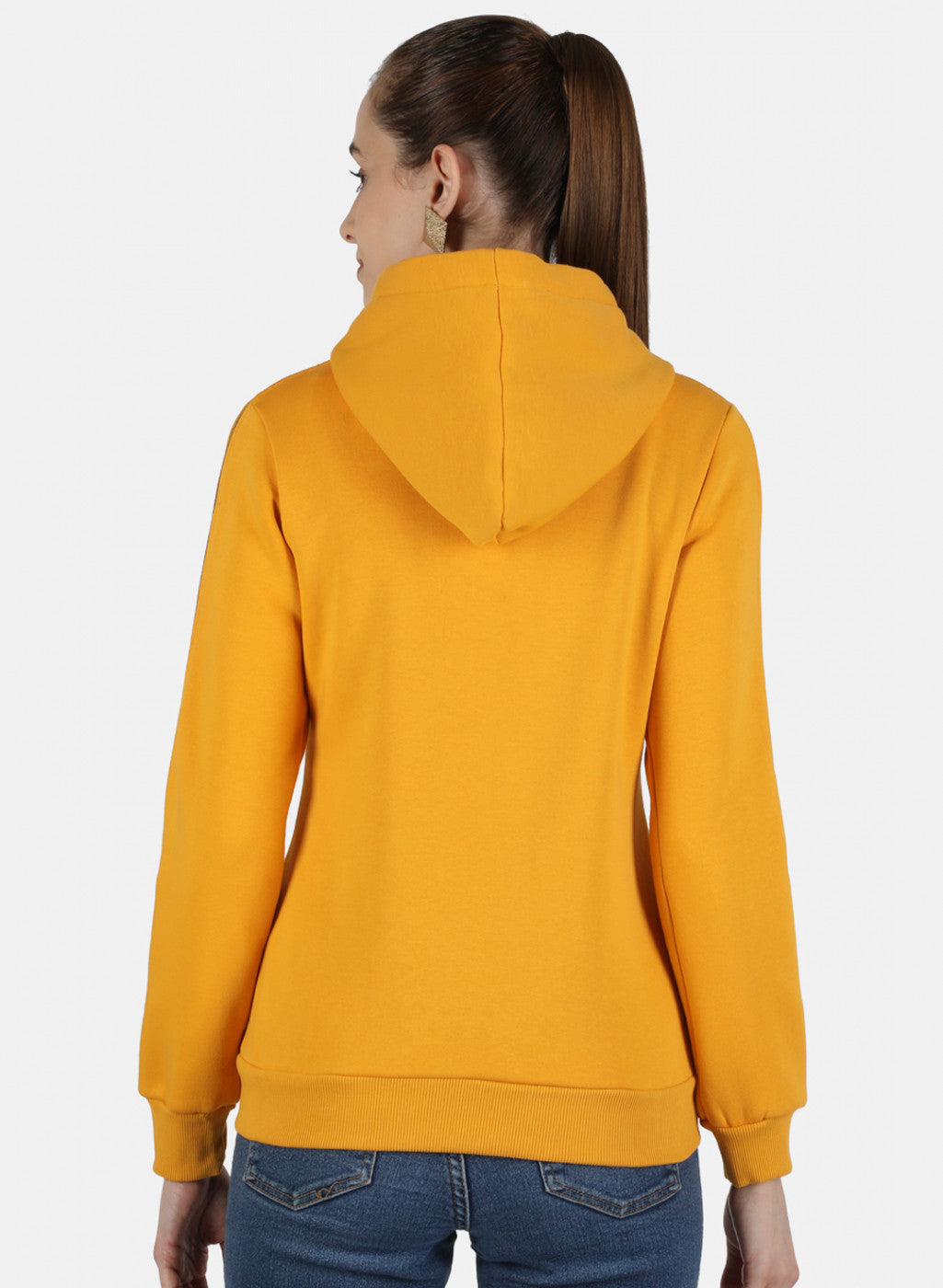 Women Mustard Solid Sweatshirt